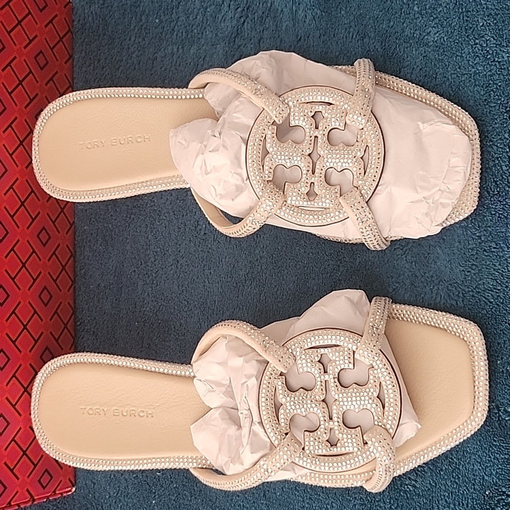 Tory BurchPave Geo Bomber Miller Low Sandals Grey